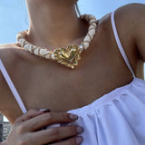 FASHIONABLE WOVEN FABRIC PEARL NECKLACE_CWMM3144