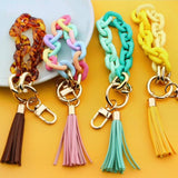 ACRYLIC BRACELET KEYCHAIN FOR WOMEN COLORFUL BEADED_CWAB5009