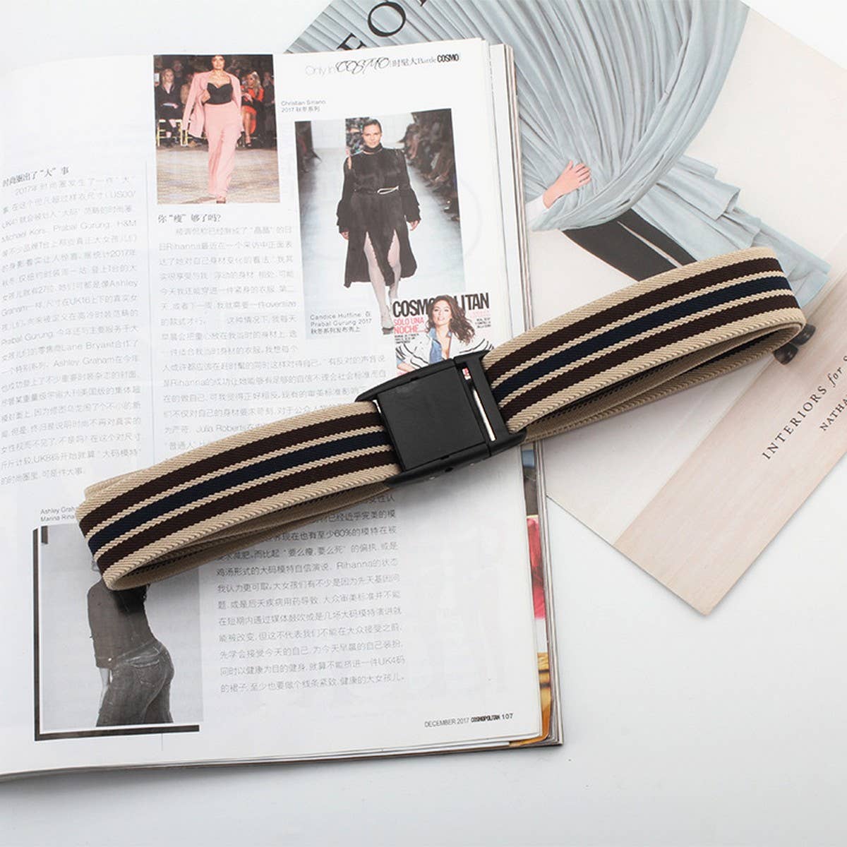Cwabe0551_Plastic Buckle Elastic Belt