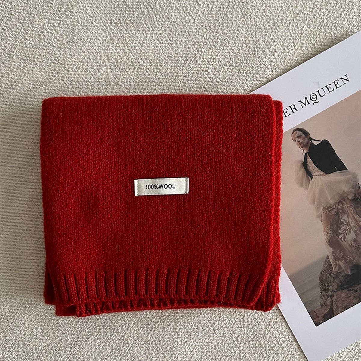 Wool Knit Narrow Scarf Warm Winter Neck Scarf_Cwasc2279