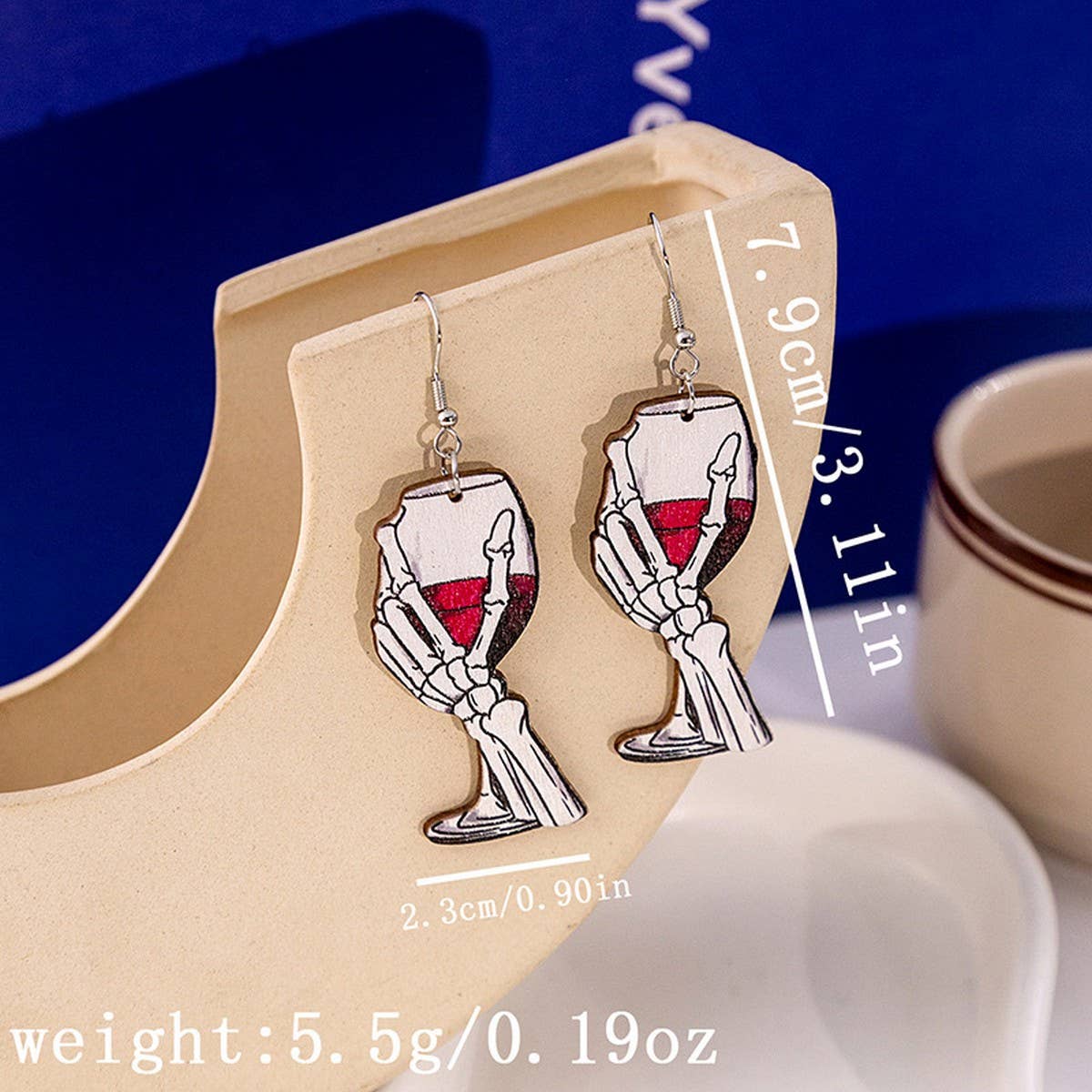 HALLOWEEN PARTY CREATIVE WOODEN EARRINGS_CWAJE1849