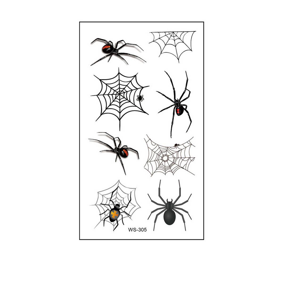 Waterproof 3D Spider Web Tattoos For Halloween_Cwmm8257