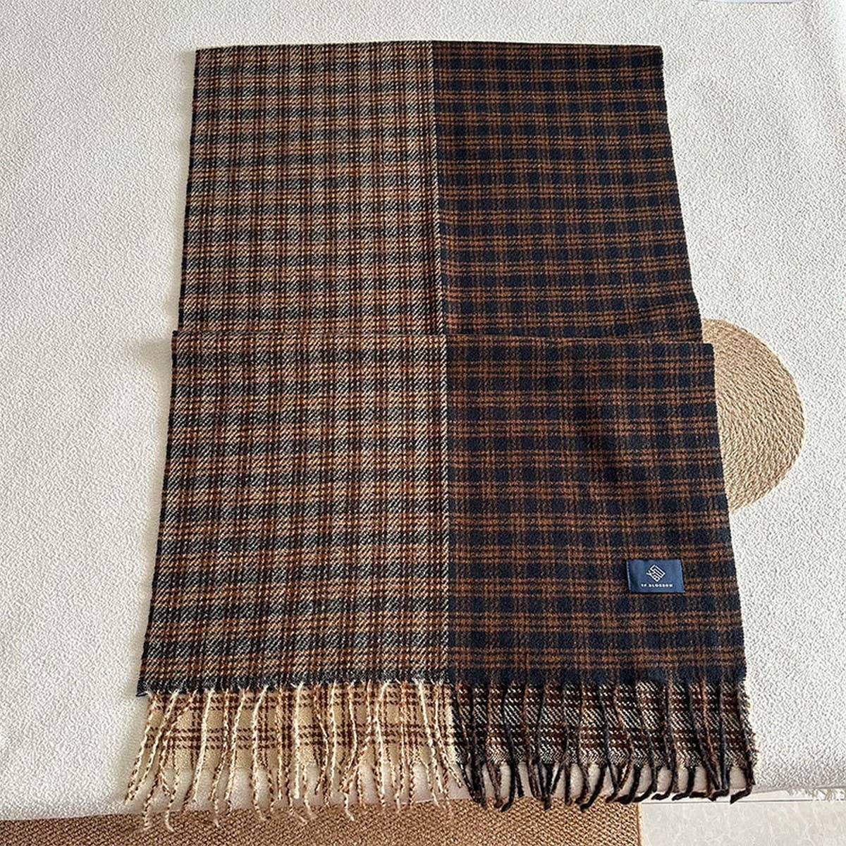 Vintage Plaid Scarf Soft Warm Winter Wrap_Cwasc2321