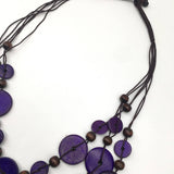 HANDMADE COCONUT WOOD BEADED MULTI LAYER NECKLACE_CWMM4569