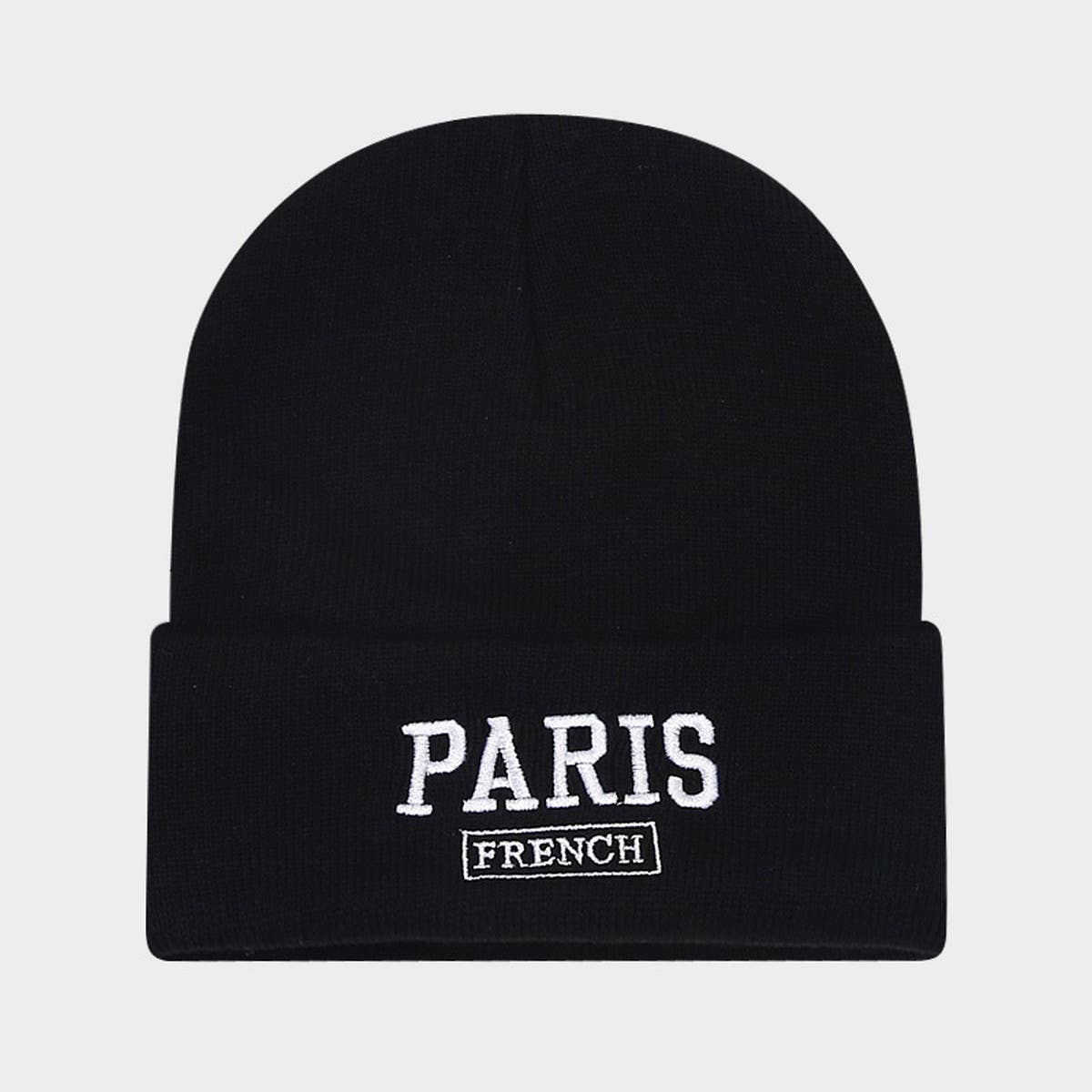 KOREAN STYLE EMBROIDERED LETTER KNITTED HAT_CWAH2120