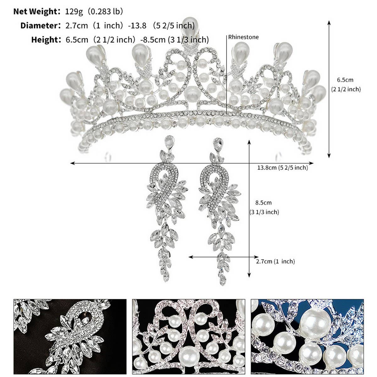 Vintage Crown Bridal Hair Accessories Set