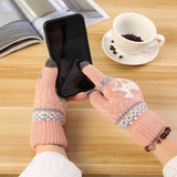 CUTE DEER PLUSH THICK TOUCH SCREEN GLOVES_CWAG0151