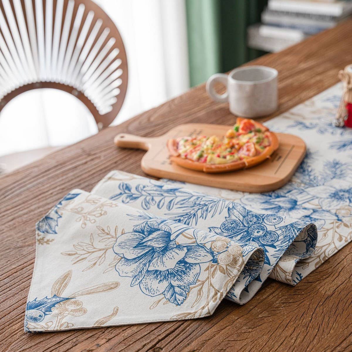 PRINTED PINE BRANCHES RUSTIC SIMPLE TABLECLOTH_CWMM1008