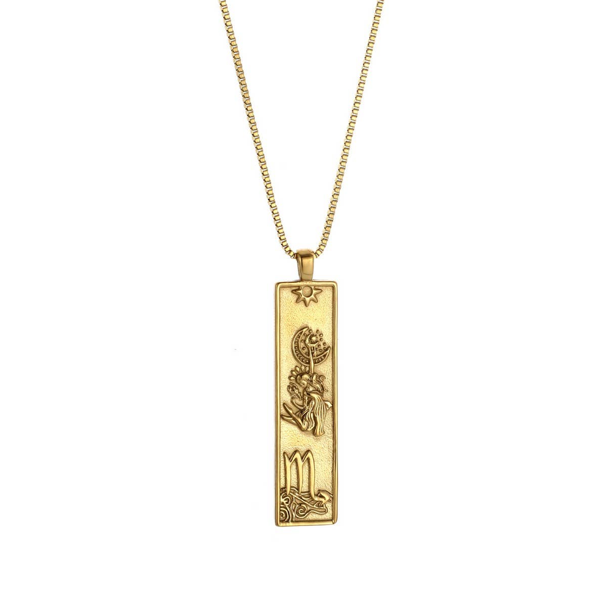 Zodiac Tag Necklace Stainless Ste Vintage Style_Cwmm8868