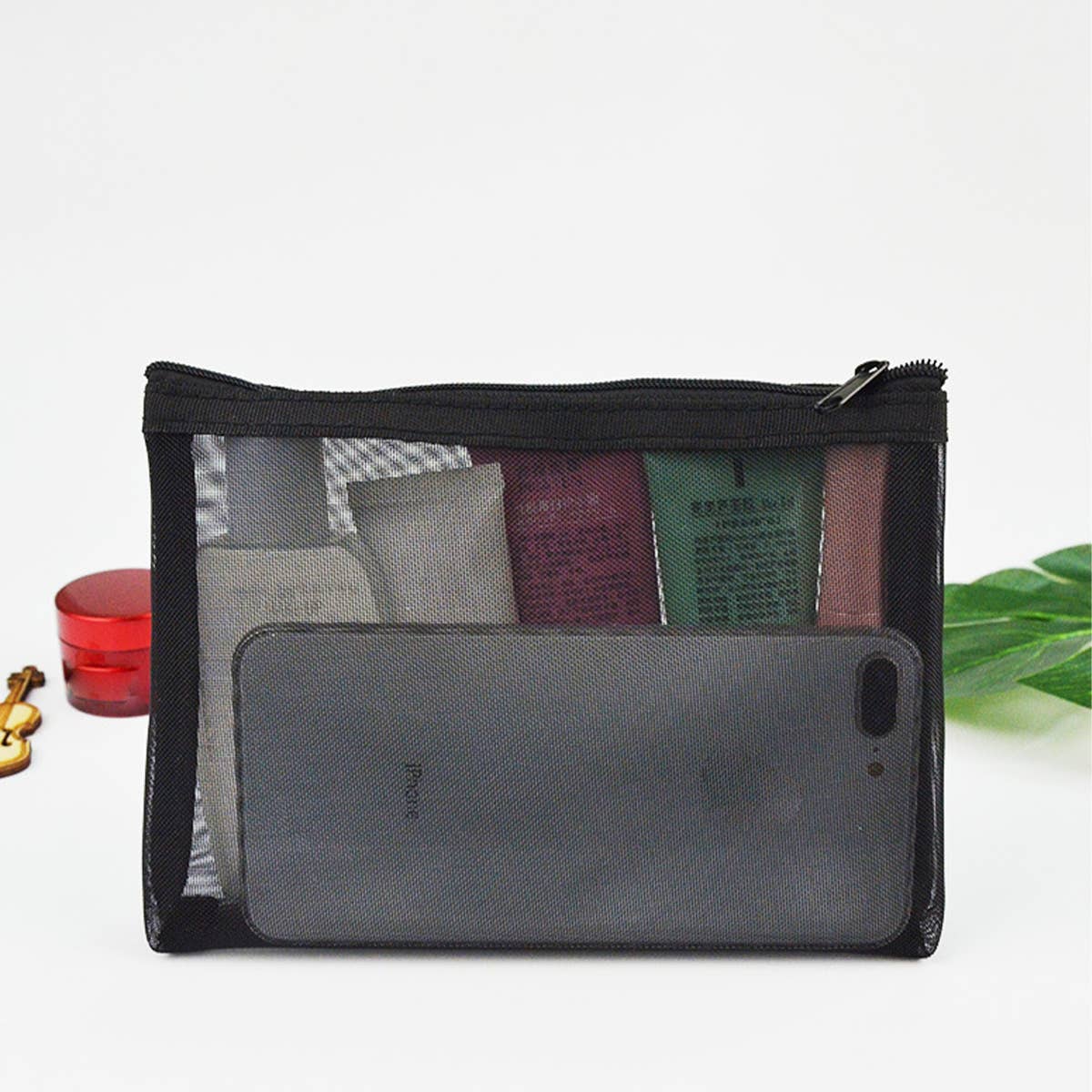 Fashion Portable Transparent Gauze Cosmetic Bag_Cwab1091
