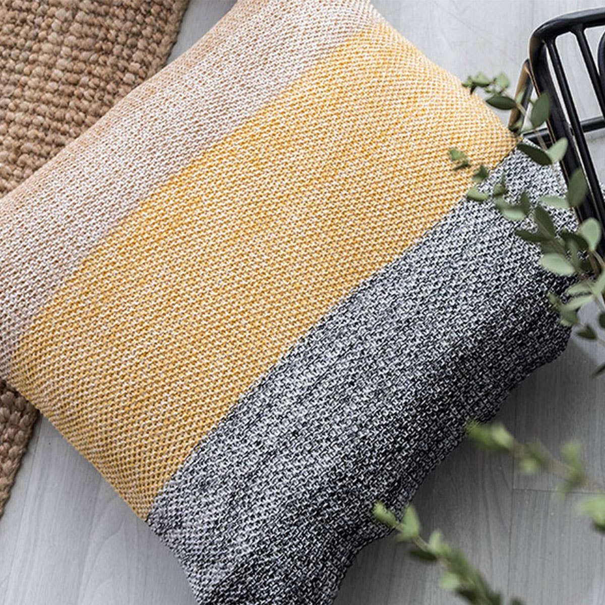 NEW FOUR COLOR GRADIENT THROW BLANKET SOFA COVER_CWMM2376