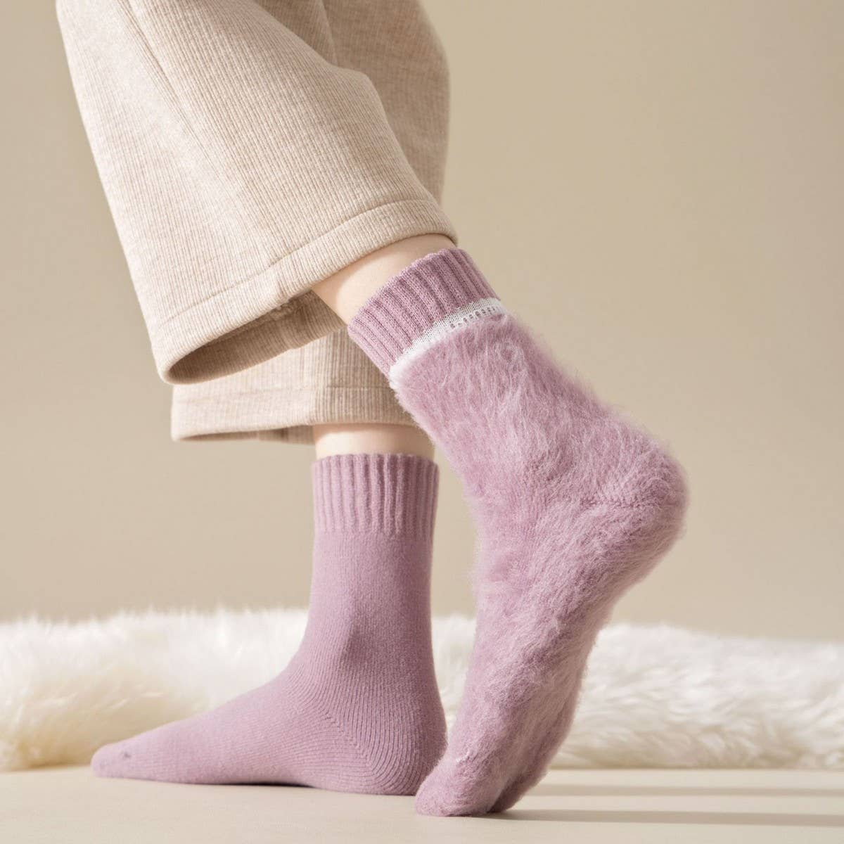 Women'S Winter Fleece Thickened Mid-Tube Socks_Cwms1355