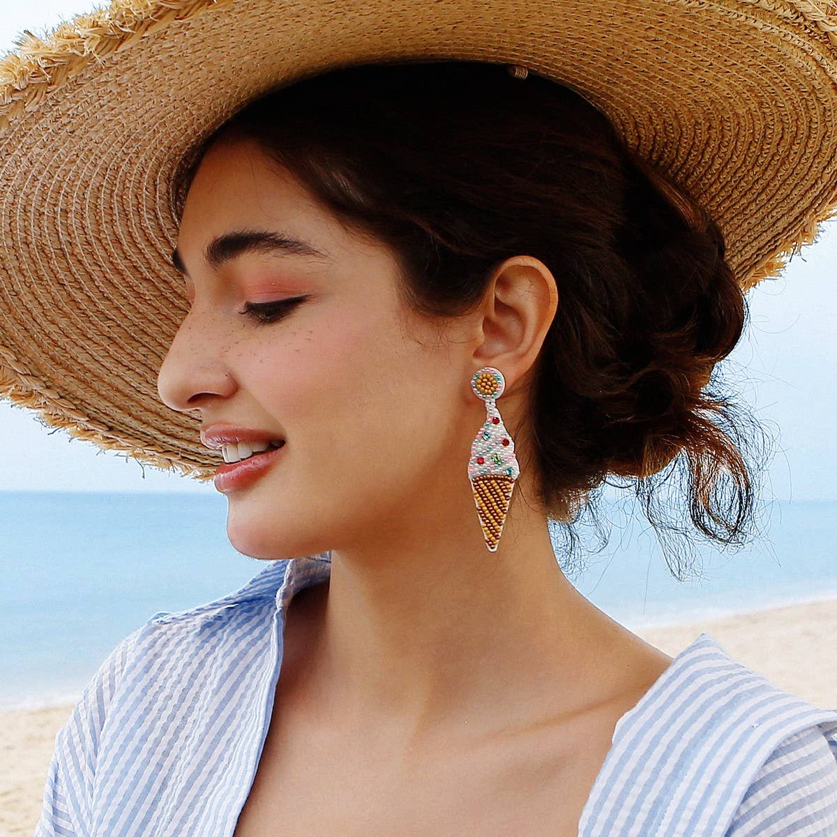 SUMMER BEADED CREATIVE RICE BEAD EARRINGS_CWAJE1648