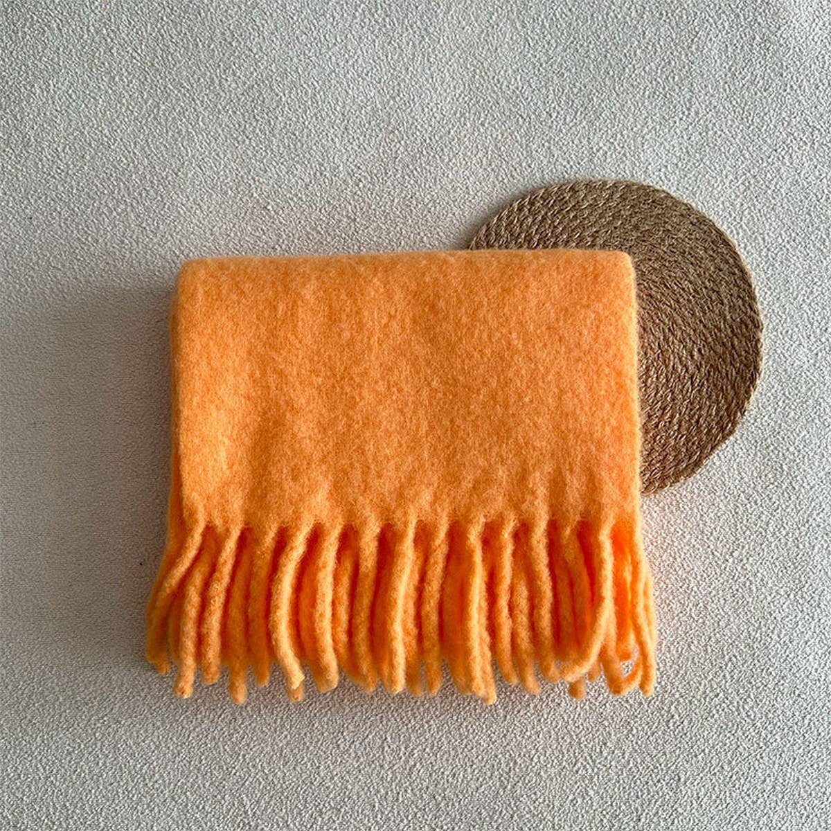 RED WOOL BLEND SCARF FOR WINTER SOFT WARM_CWASC2282