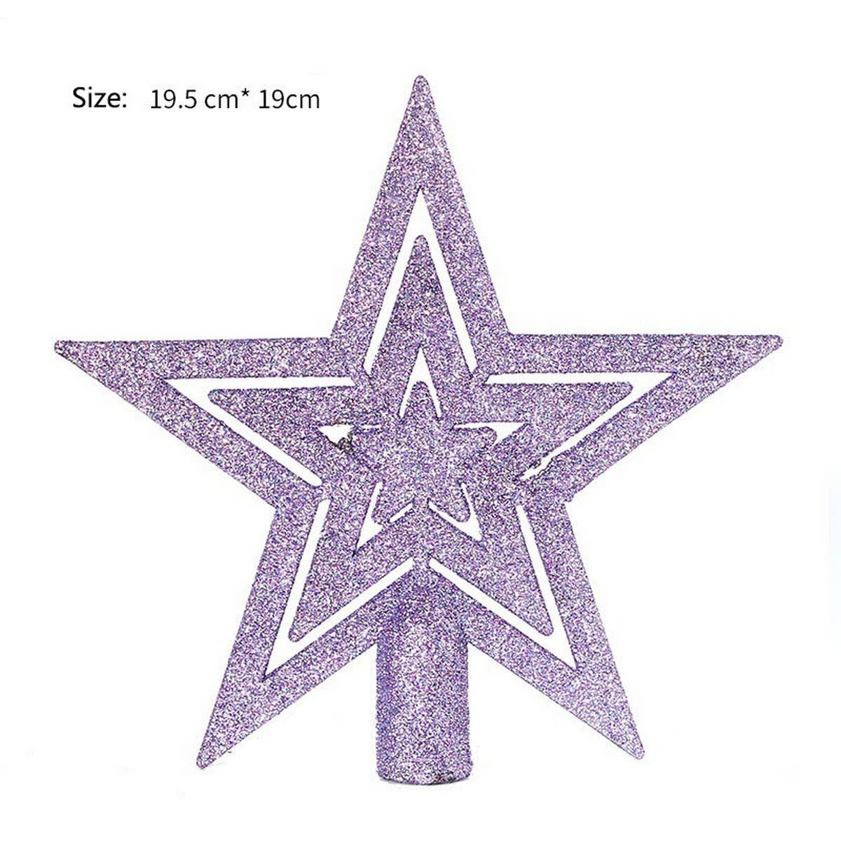 19CM GLITTER HOLLOW CHRISTMAS TREE TOPPER_CWMM9900