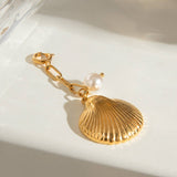 BIKINI BUCKLE STAINLESS STEEL SHELL PENDANT_CWMM4685