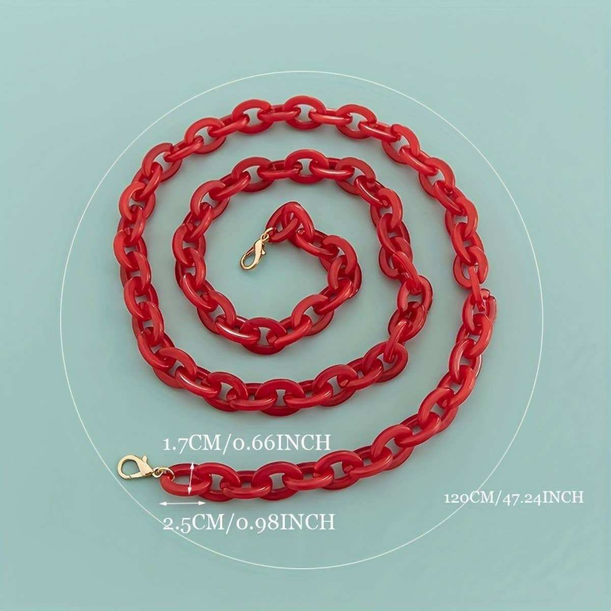 47 OVAL 0 67 0 98 ACRYLIC CHAIN BAG STRAP_CWMM5099