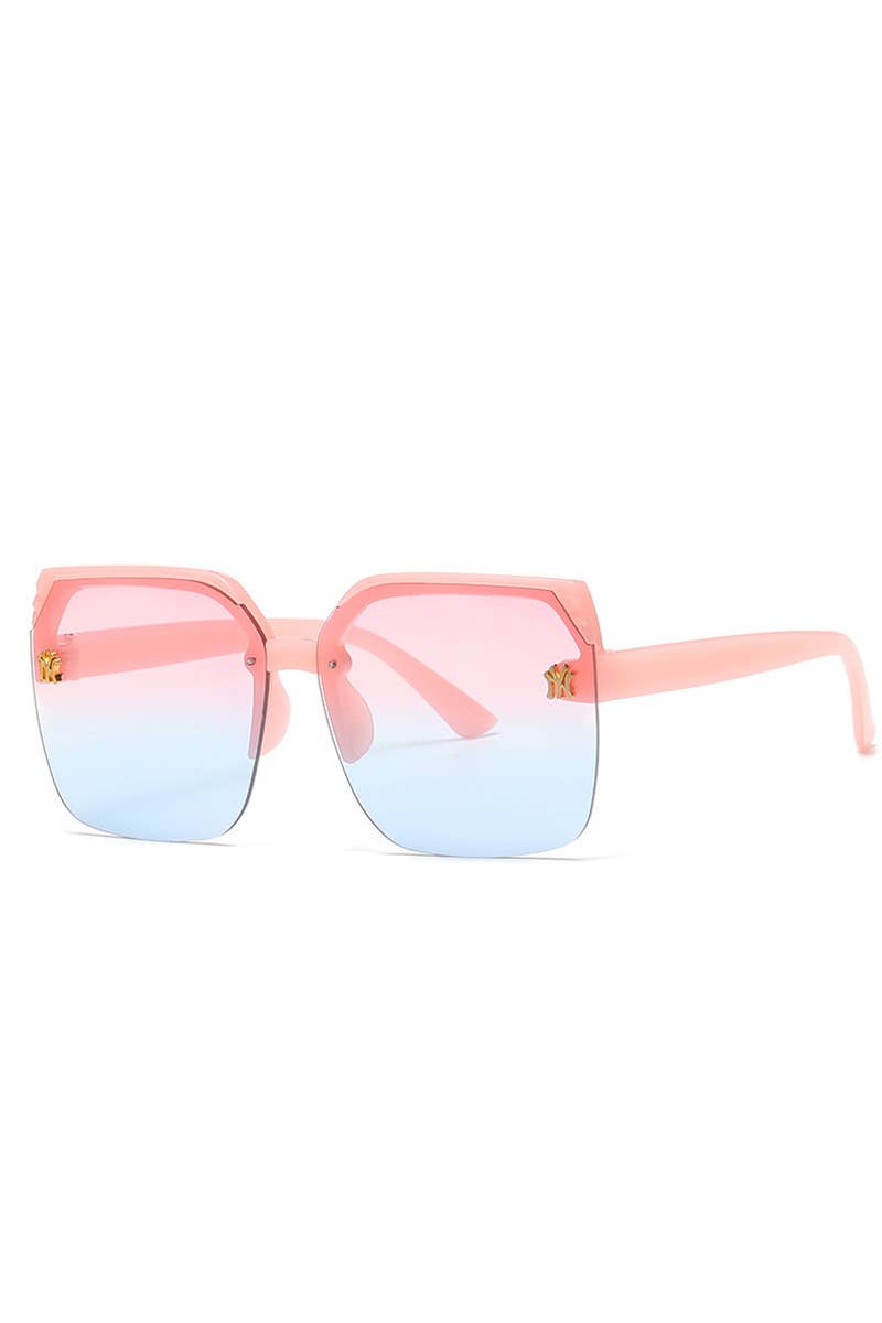 NY LOGO HALF FRAMELESS FASHION SUNGLASSES_CWASG0073
