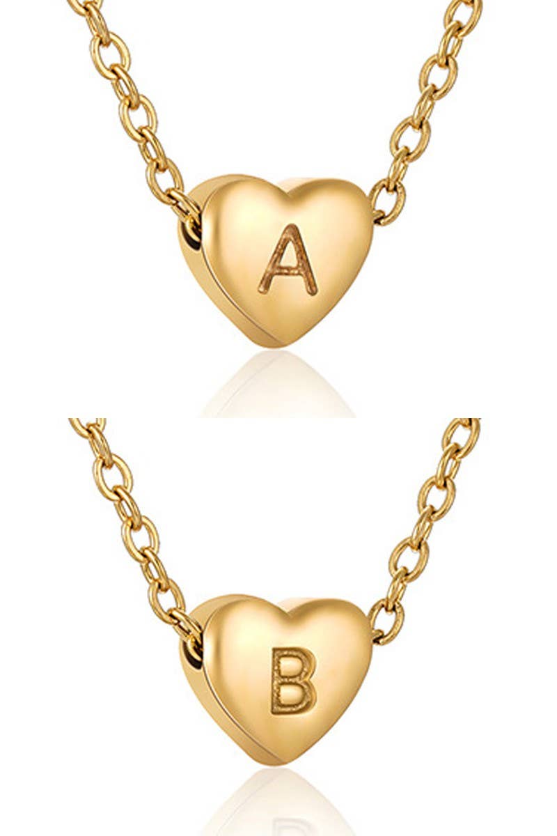 Heart Alphabet Initials Pendant Necklace_Cwaje220