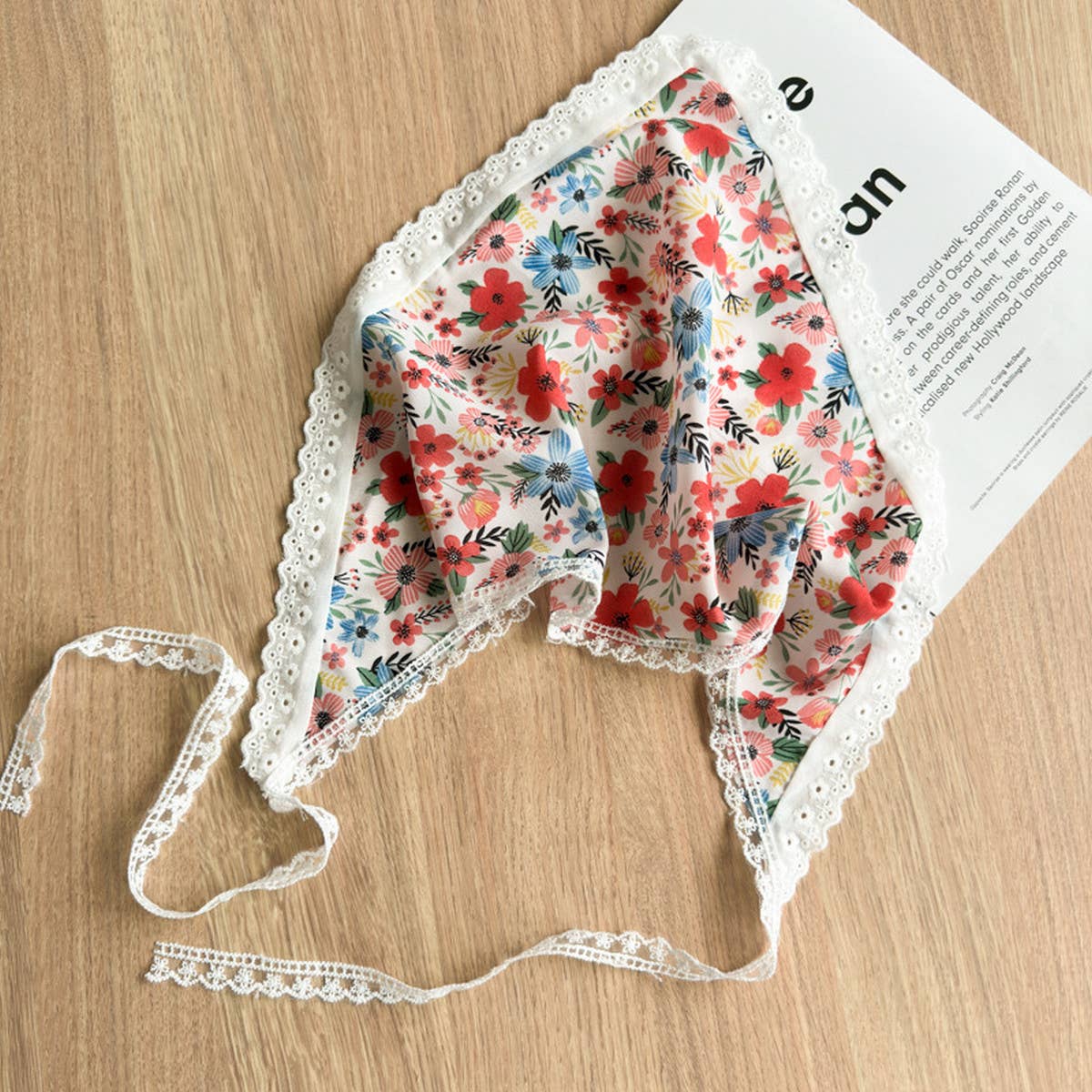 PATTERNED LACE TRIANGLE HEADSCARF_CWAHA1374