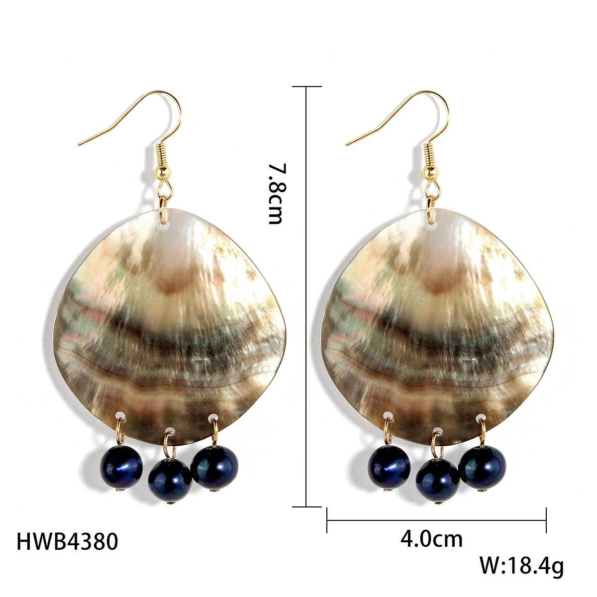 FASHION NATURAL MOTHER OF PEARL EARRINGS_CWMM4260