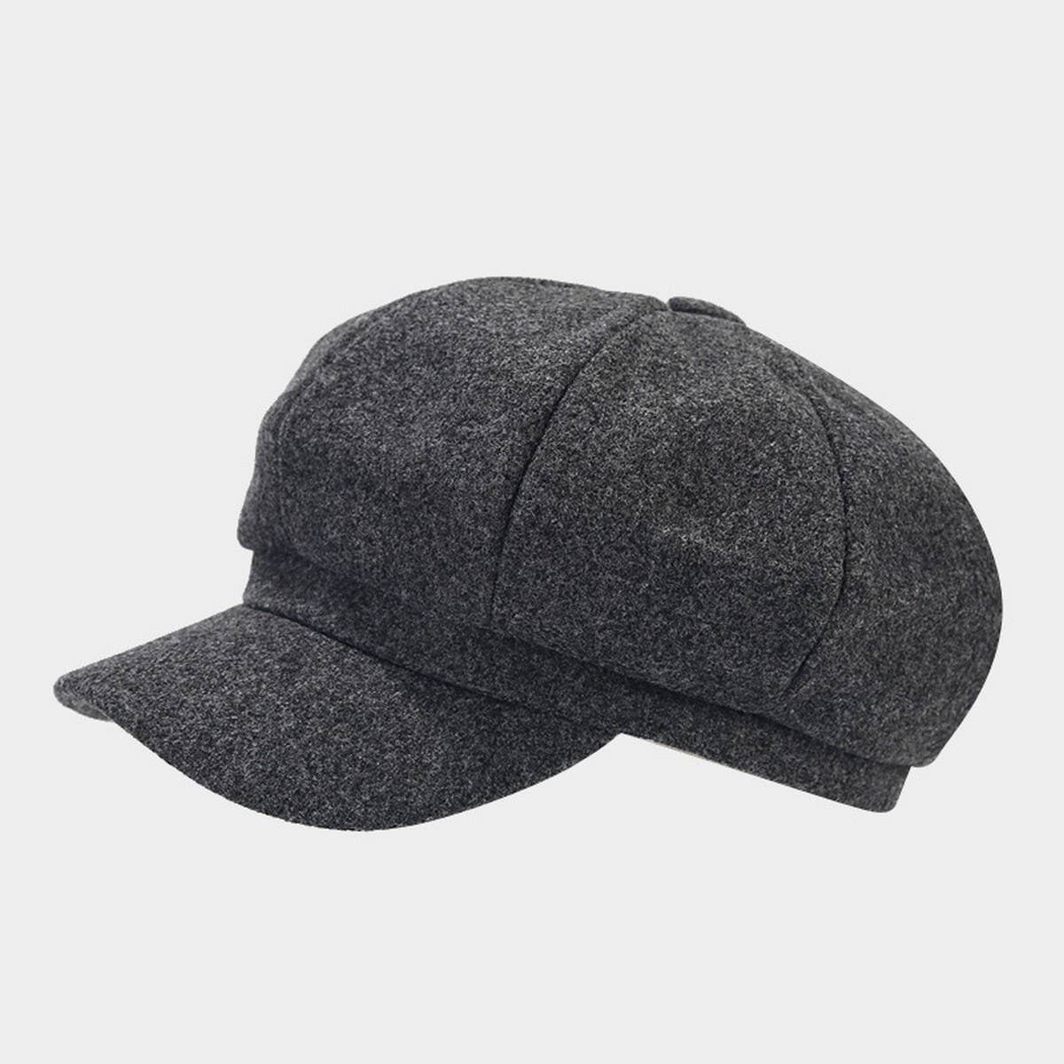 Winter Wool Beret Cap Retro Newsboy Octagonal Hat_Cwah04703