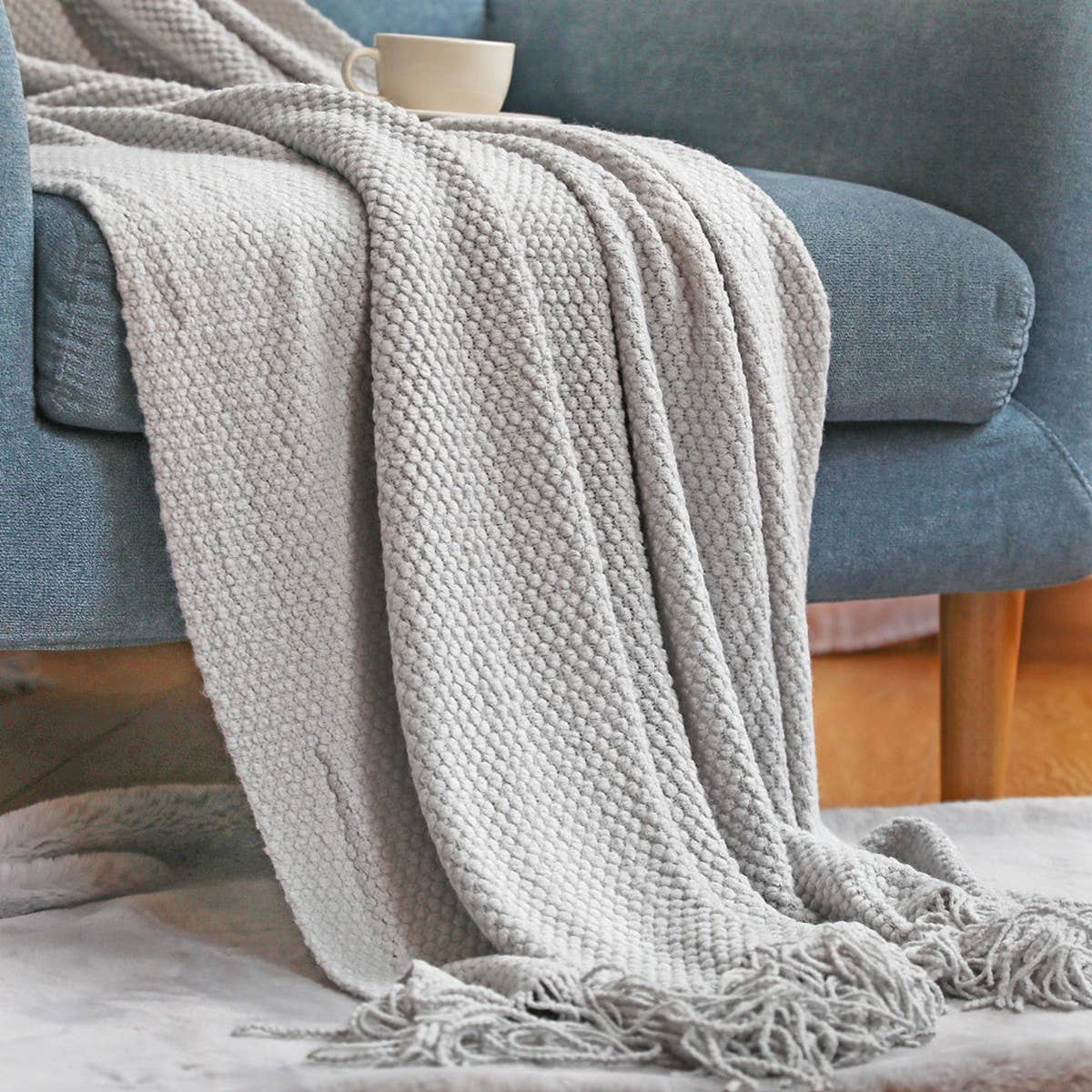 SOFT AND WARM KNIT TASSEL BLANKET FOR BED SOFA_CWMM0186