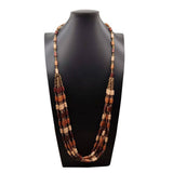 Vintage Small Wooden Tube Multi-Layer Bead Necklace_Cwmm4857
