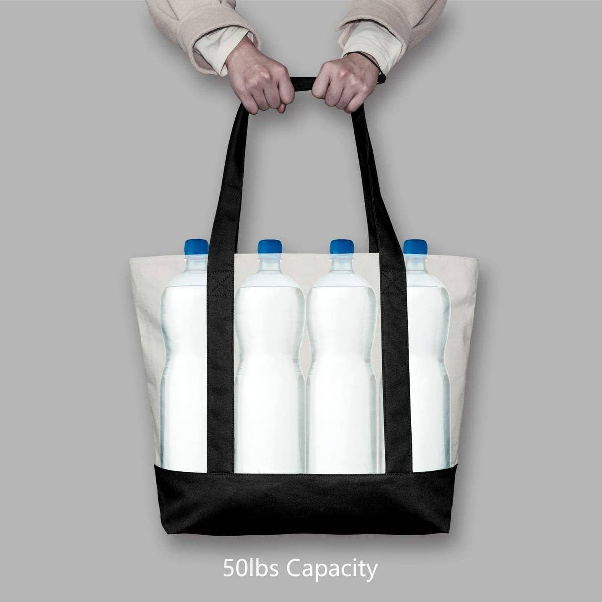 Cwab2874_Canvas Home Shopping Large Capacity Tote Bag