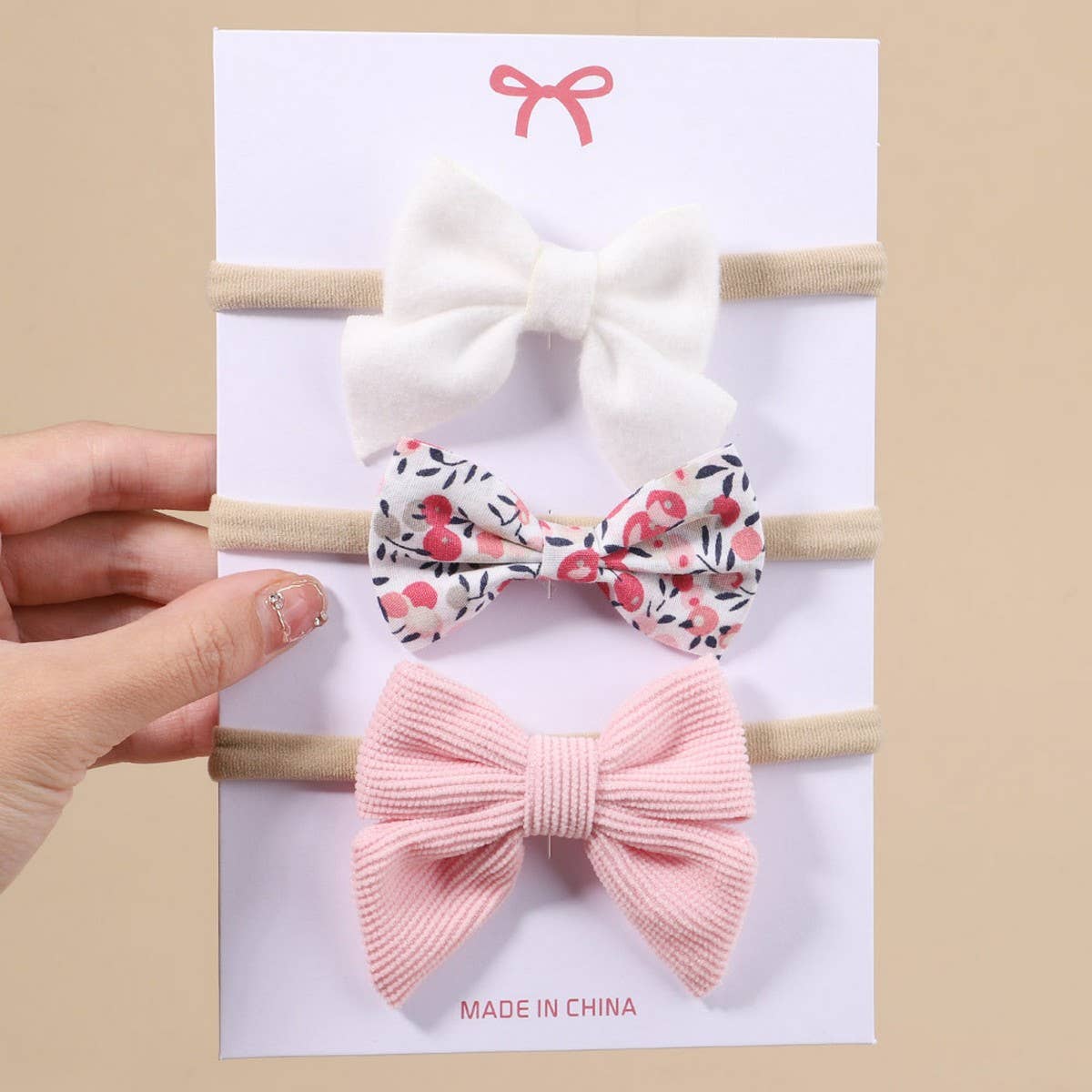 CORDUROY BOW BABY HEADBAND SET FOR GIRLS_CWAHA6751