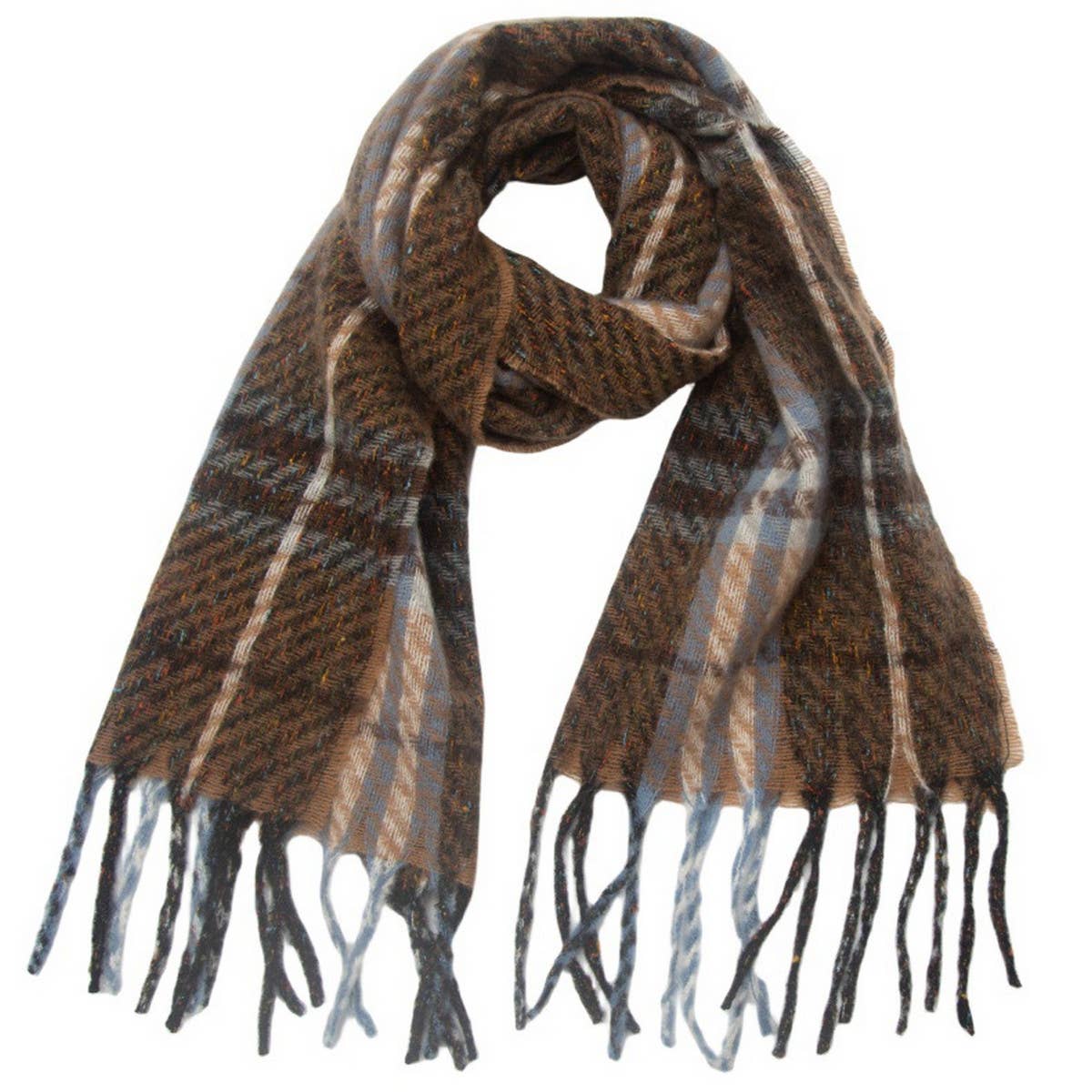 NEW TASSEL CHECKERED SCARF FOR FALL WINTER_CWASC0869
