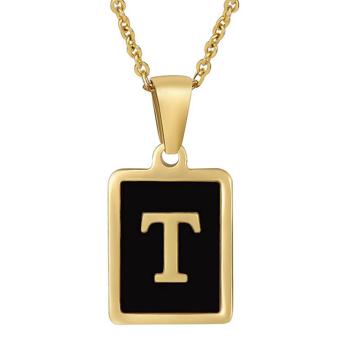 18K STAINLESS STEEL SQUARE 26 LETTER NECKLACE_CWAJE0679