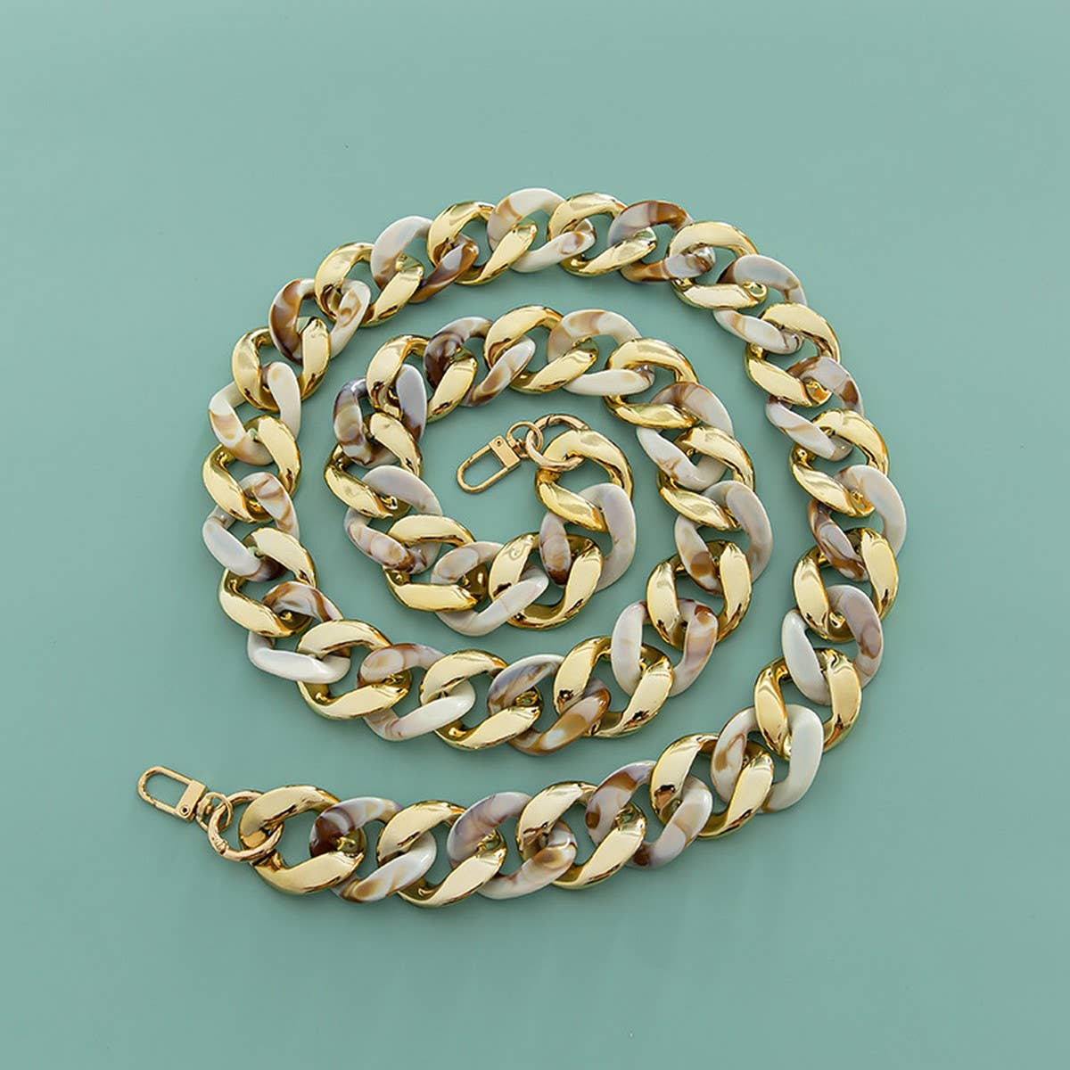 LARGE RESIN ACRYLIC BAG CHAIN WIDE SHOULDER STRAP_CWMM5097