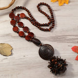 COCONUT SHELL WOOD MULTI LAYER NECKLACE_CWMM4434