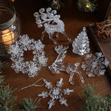 CLEAR ACRYLIC CHRISTMAS TREE ORNAMENT WITH GLITTER_CWMM9690