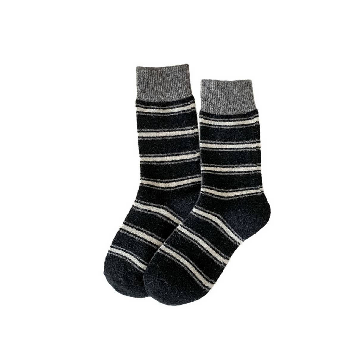 Ins Style Wool Colorblock Striped Crew Socks_Cwms03358
