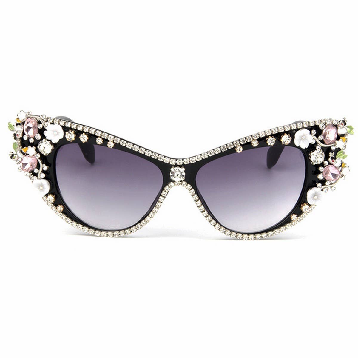COLORFUL RHINESTONE CAT EYE SUNGLASSES_CWASG0790