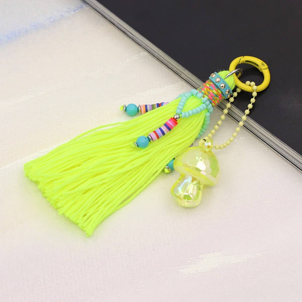 CUTE MUSHROOM TASSEL PENDANT KEYCHAIN_CWMM3557
