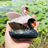 ELEGANT BLACK AND WHITE SWAN HAIRPIN_CWAHA1499
