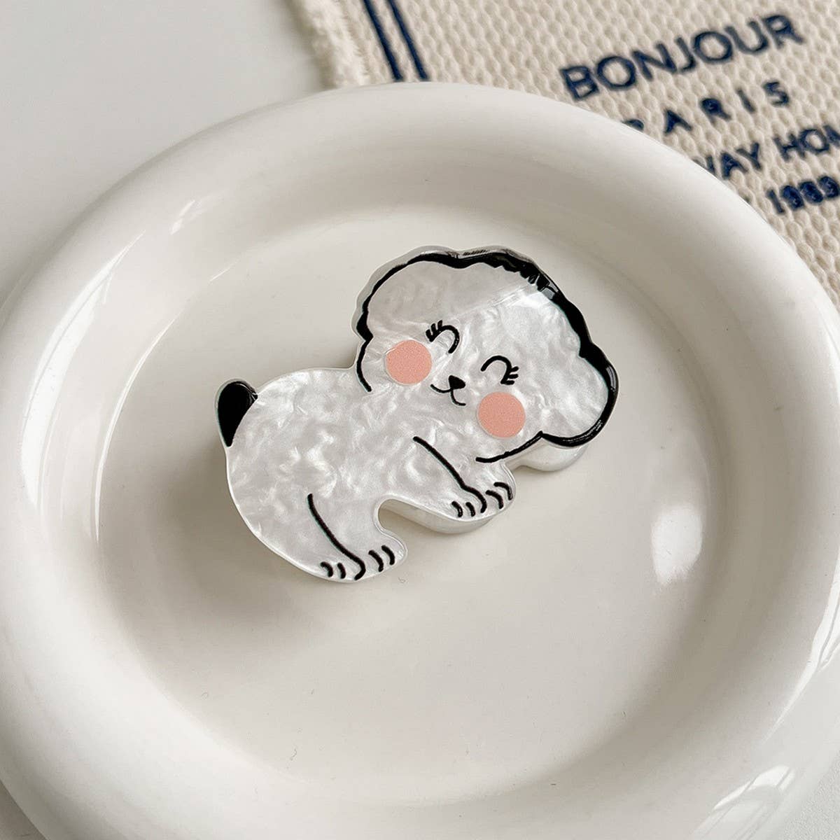 FRENCH CARTOON DOG HAIR CLAW CUTE PUPPY MINI CLIP_CWAHA5709