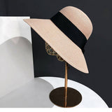 SUMMER LITERARY BOW SUNSHADE STRAW HAT_CWAH3434