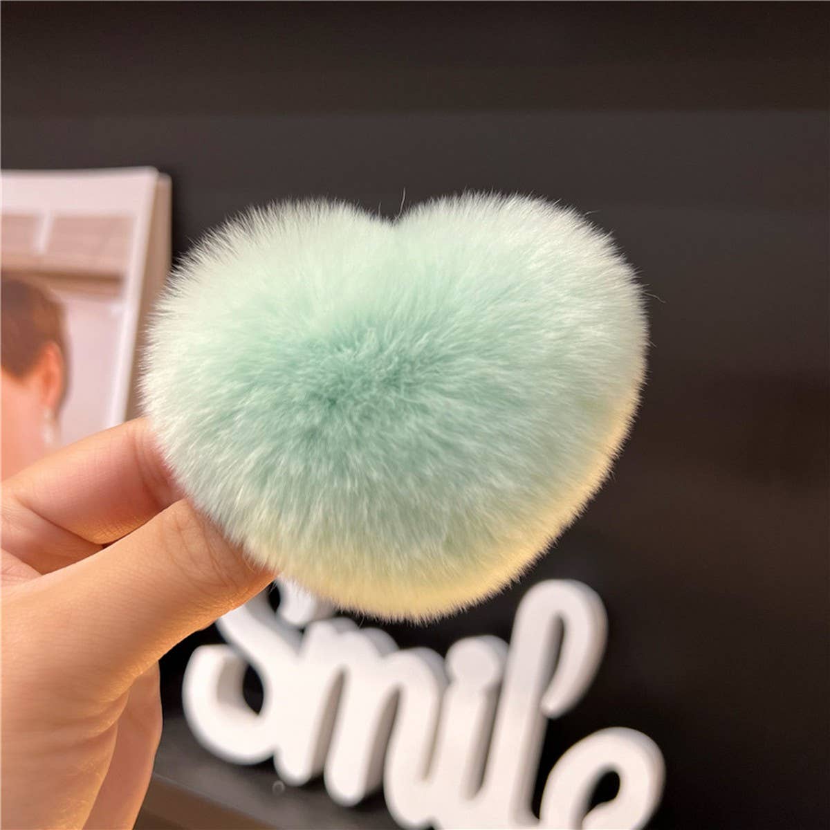 CUTE REX RABBIT HEART HAIR CLIP FLUFFY BB PIN_CWAHA3309