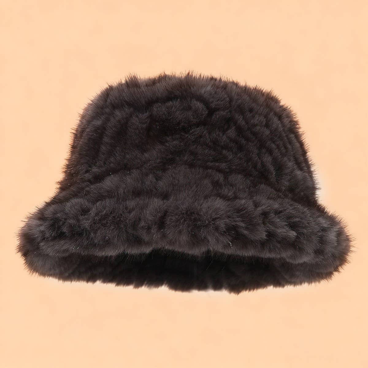 Faux Mink Plush Bucket Hat Winter Warm Trendy_Cwah04780