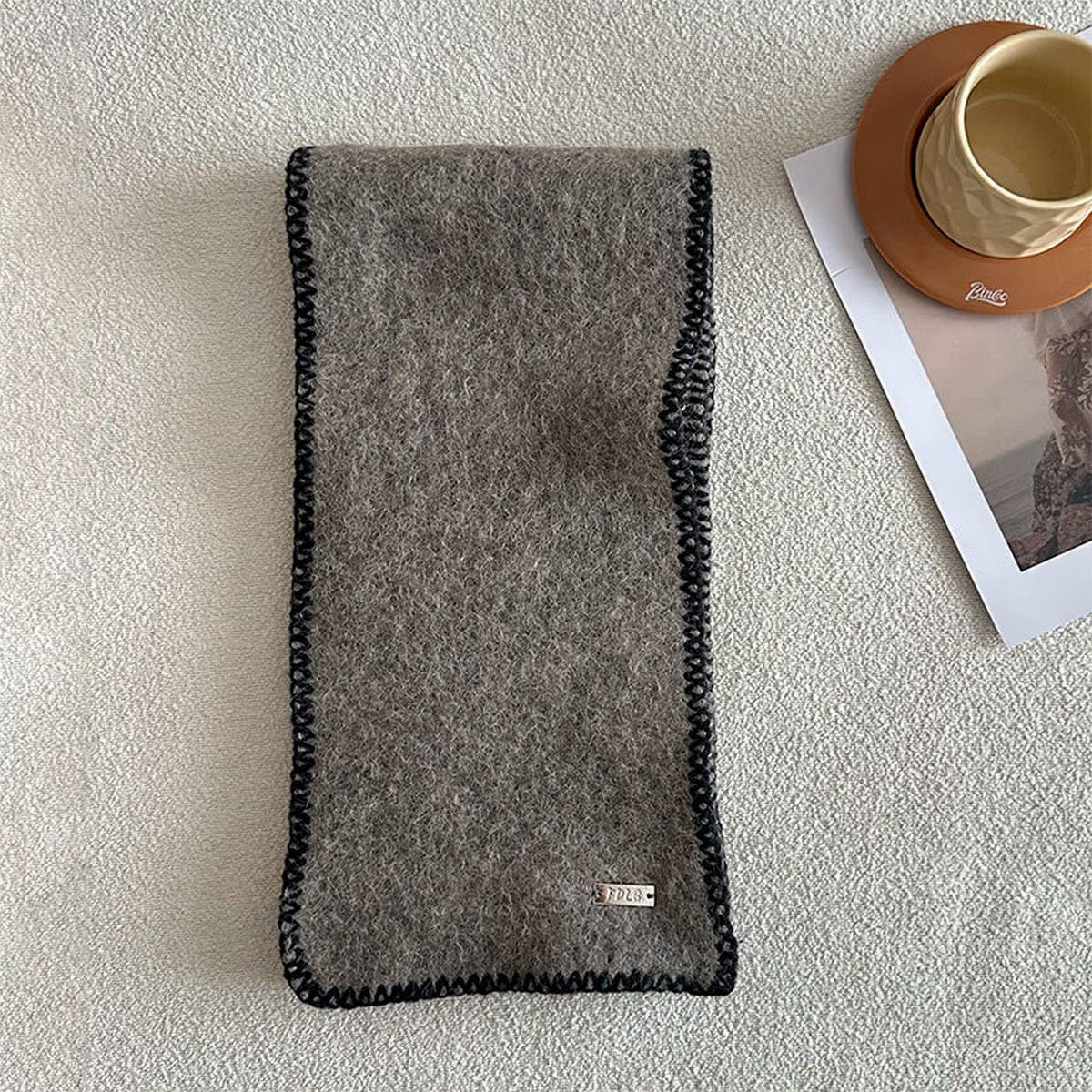 Wool Blend Fringed Knit Scarf For Winter_Cwasc2290