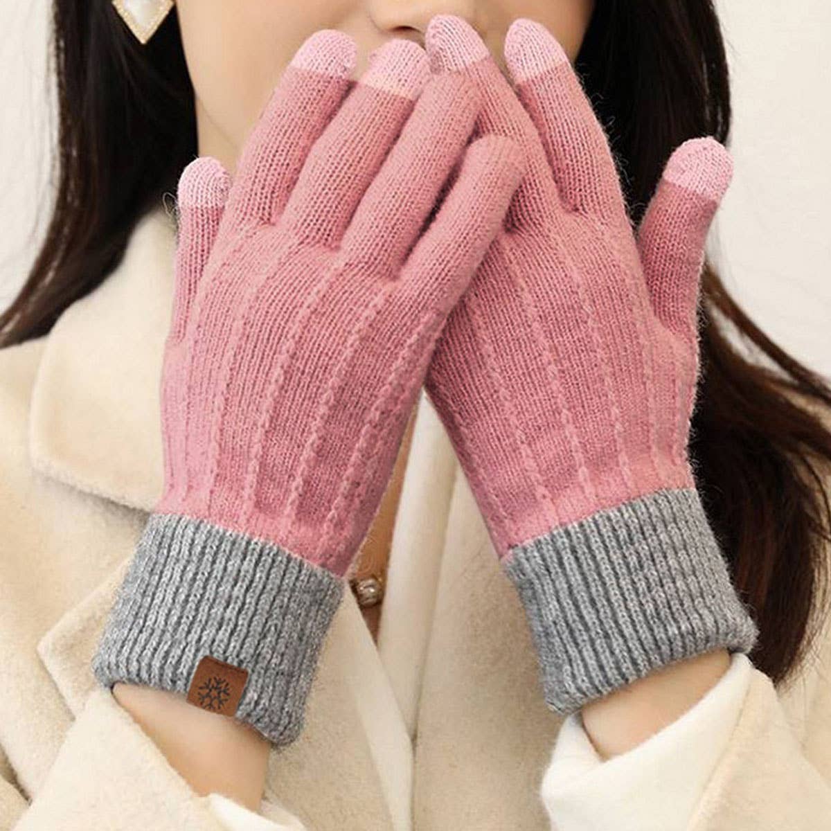 Winter Outdoor Warm Knitted Touch Screen Gloves_Cwag0392