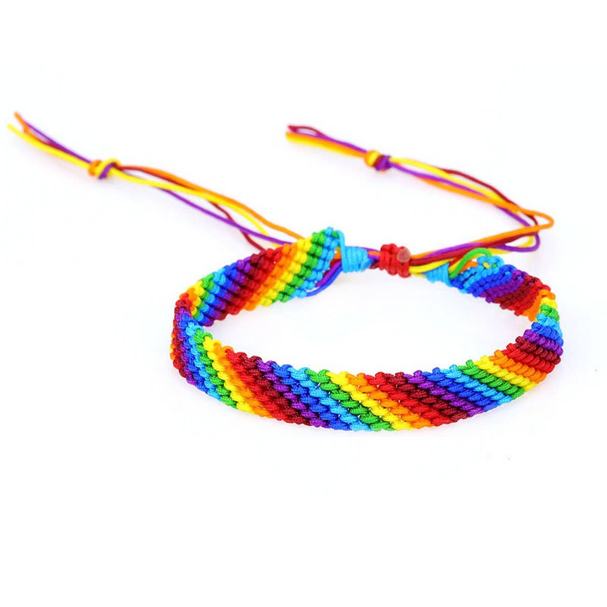 COLORFUL ROPE RAINBOW HAND WOVEN BRACELET_CWAJE0714