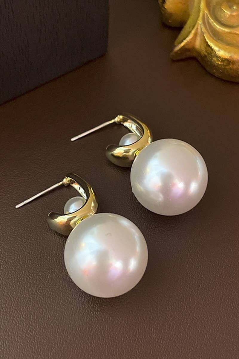 PEARL SHAPE DANGLE EARRINGS_CWAJE0291