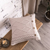 DIAMOND PATTERN TWIST BUTTON PILLOW CAR CUSHION_CWMM2377