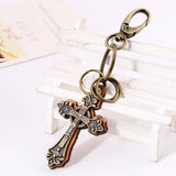 PUNK RETRO CROSS LEATHER PENDANT KEYCHAIN_CWMM4715
