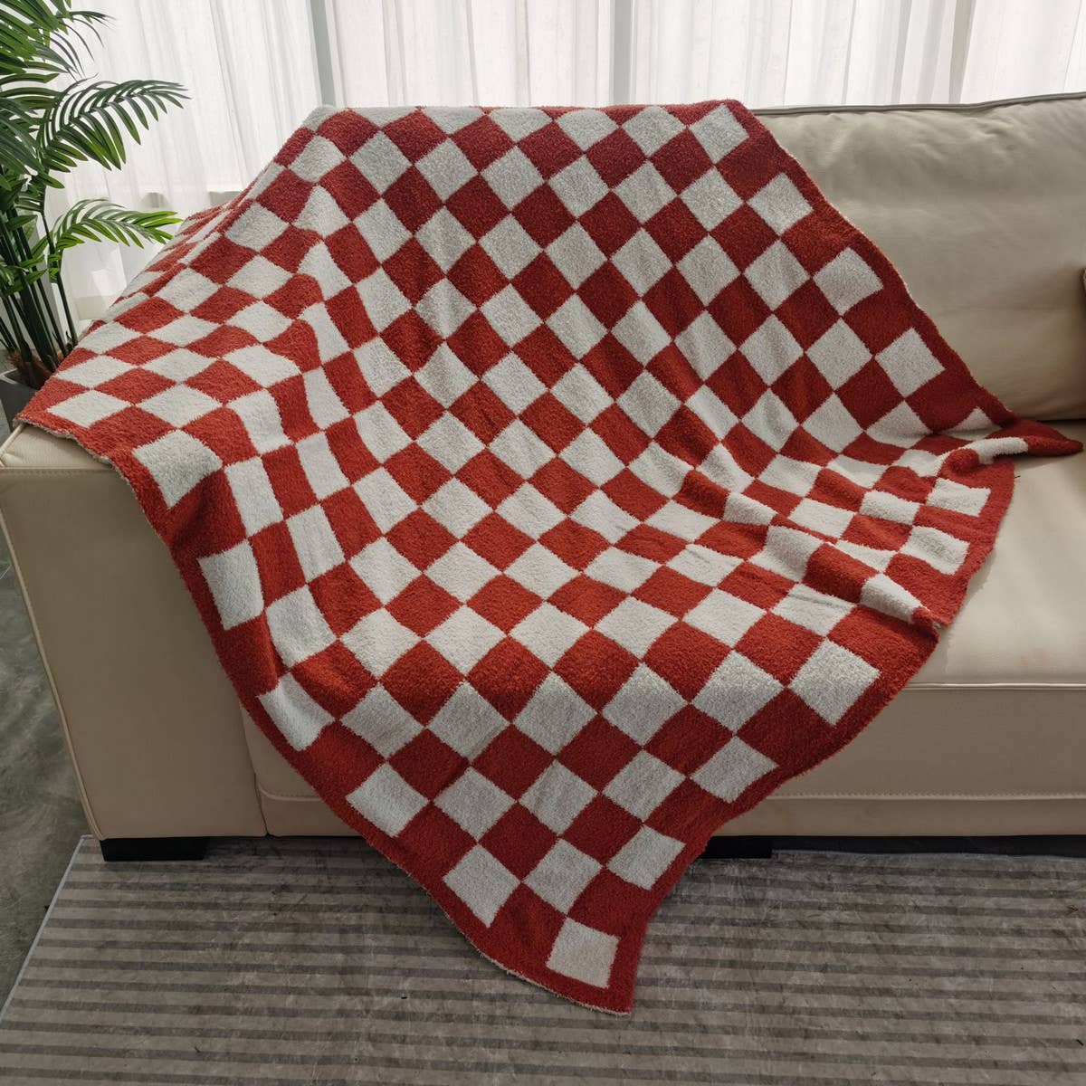 PLAID STRIPED KNITTED BLANKET SOFA BLANKET_CWMM0320